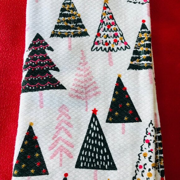 KATE SPADE Kitchen Towels 100% Cotton Christmas tree 2 Set - Picture 4 of 5